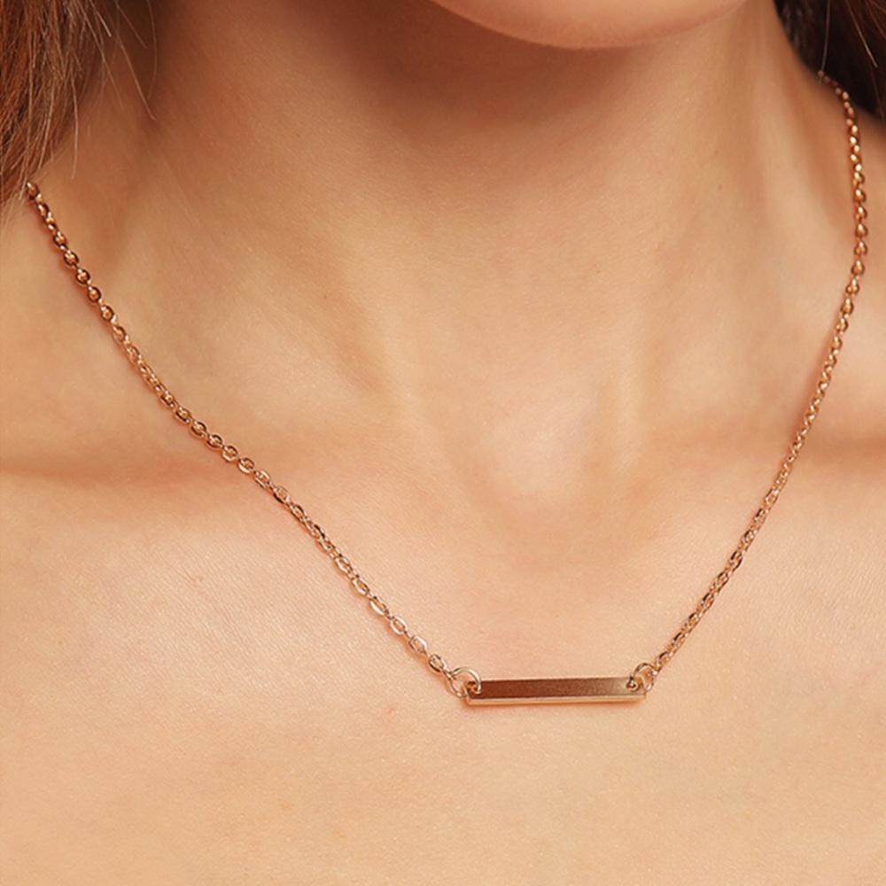 Metal Bar Pendant Link Necklace